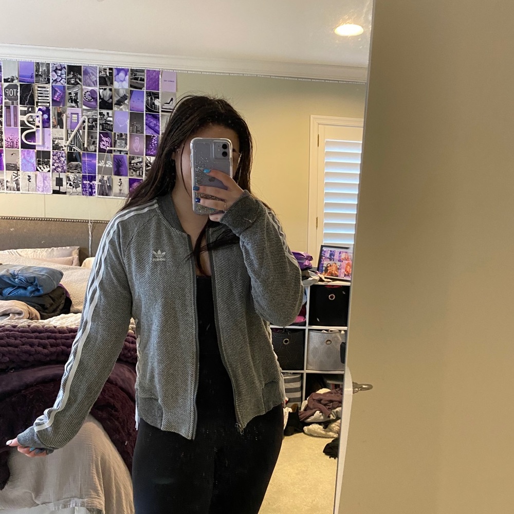 Adidas Lace Up Zip Up Jacket